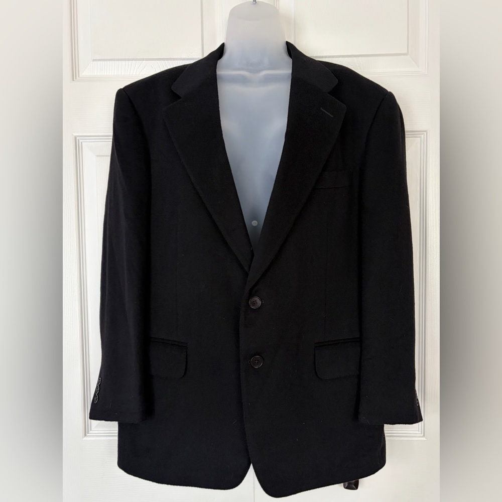 Dunhill Mens Classic Black Blazer Sport Coat Jacket Pure Cashmere size Small